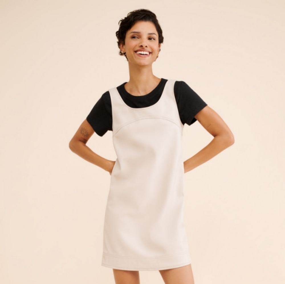 Pilcro for Anthropologie Vegan Leather Mini Dress Size 6 - Picture 9 of 9